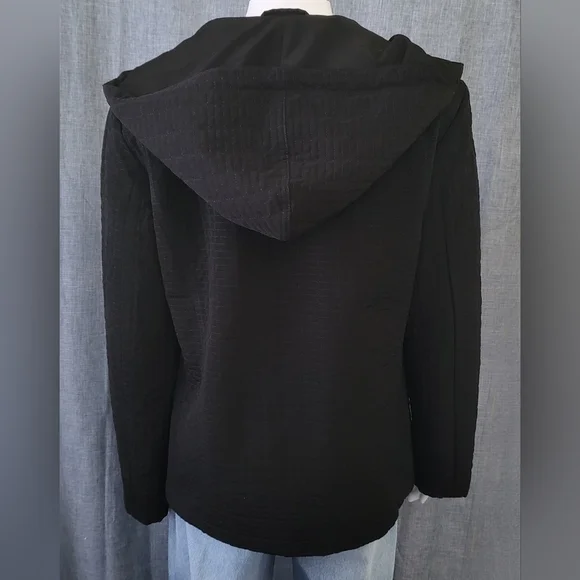ESPRIT Quilted Jacket with Hood Full Zip Black Size Small - Picture 2 of 10